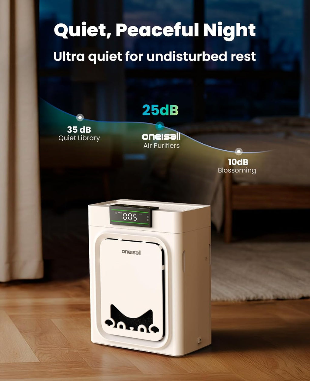 Pet Air Purifier for Large Rooms, Washable Filter & PM2.5 Display