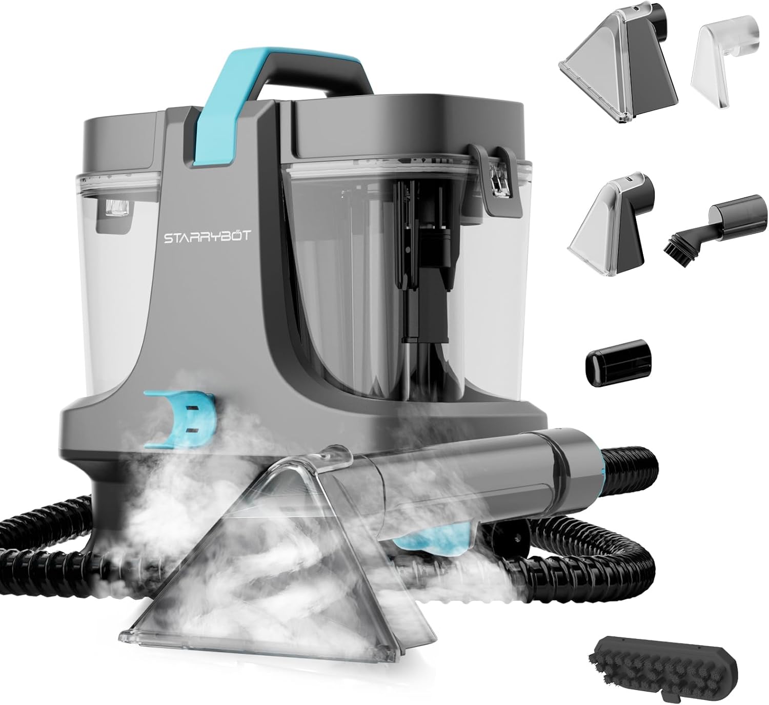Portable Carpet Cleaner Machine with Steam and Heating Techology,18Kpa Powerful Suction