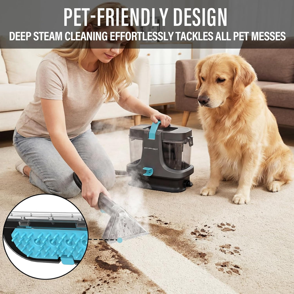 Portable Carpet Cleaner Machine with Steam and Heating Techology,18Kpa Powerful Suction